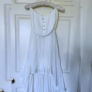 Strapless White High Low Dress